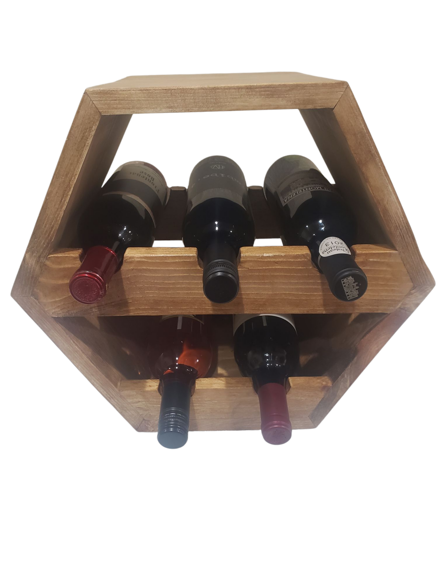 Hexagon counter wine bottle holder