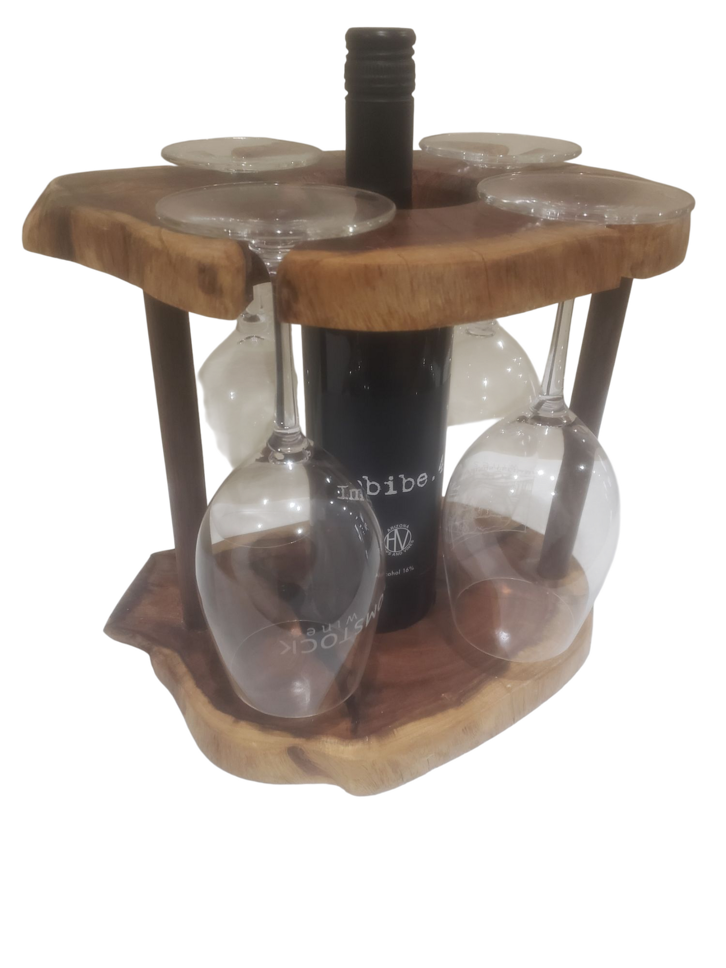 WIne bottle and glass centerpiece
