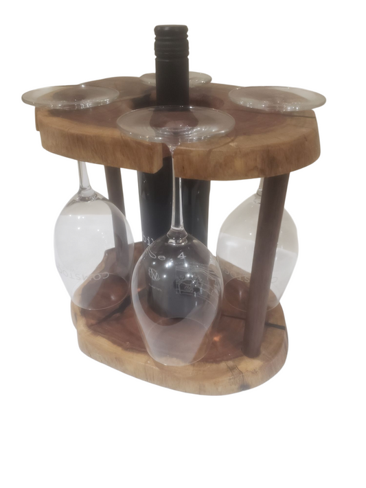 WIne bottle and glass centerpiece