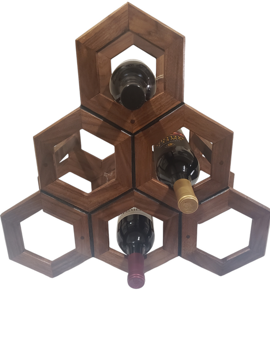 Walnut Wood Countertop Wine Rack