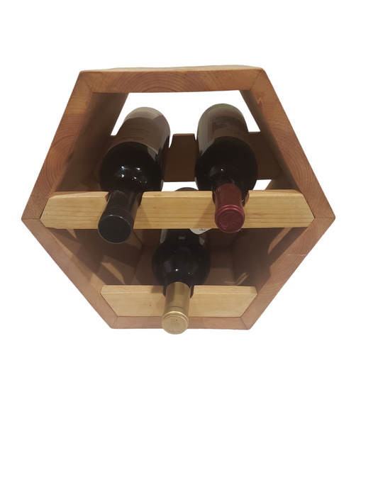 Hexagon Three Wine Bottle Counter Display