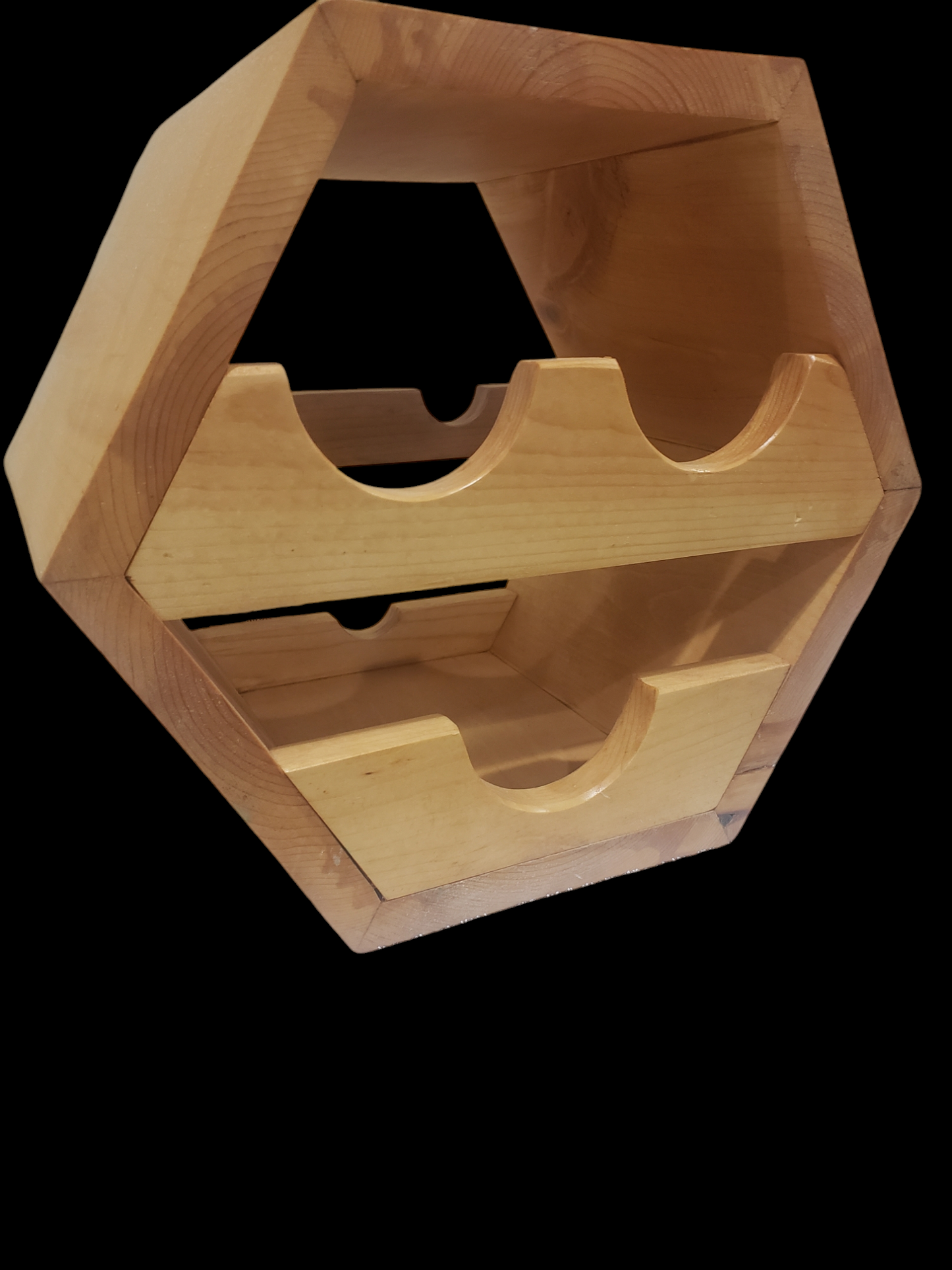Hexagon Three Wine Bottle Counter Display